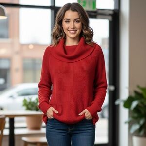 Red Knit Turtleneck
